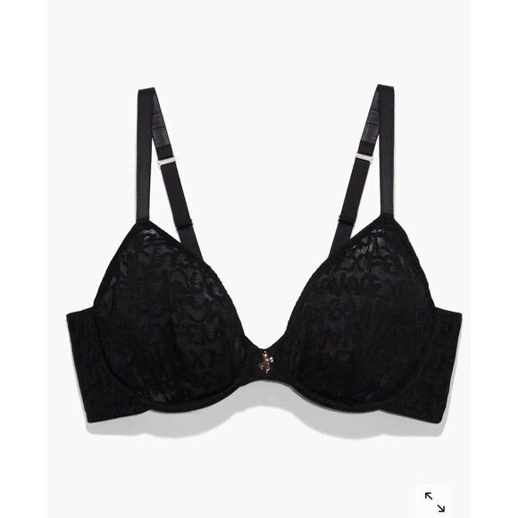 Savage X Fenty 46DDD Underwire Bra Black Lace Unlined Sexy Support 1550 - Picture 1 of 8